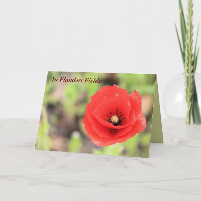 Kornvallmohn foto och dikt kort (Framsida)