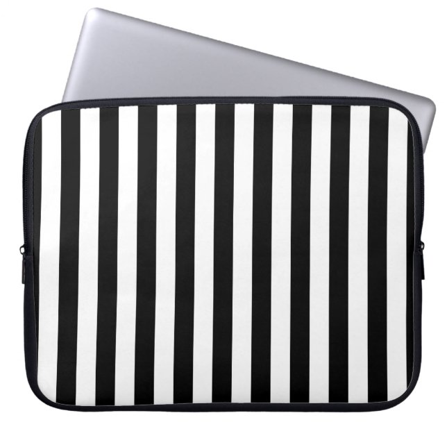 Kornwall flagga ränder svart vit linje mönster sym laptop fodral (Framsidan)