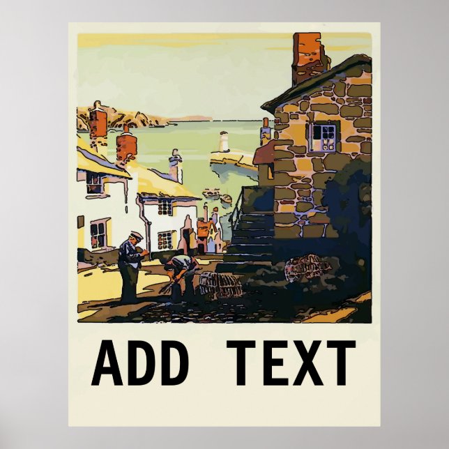 Kornwall, Storbritannien, lägg till text Poster (Framsidan)