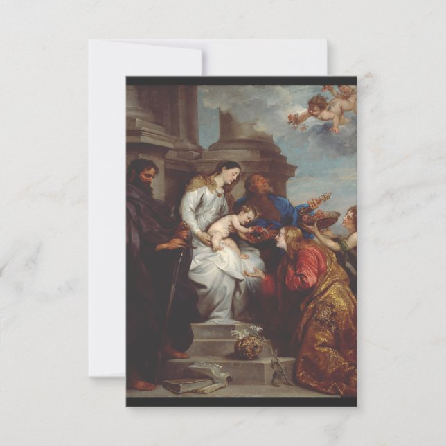 Koronation av Saint Rosalia av Anthony van Dyck OSA Kort (Framsida)