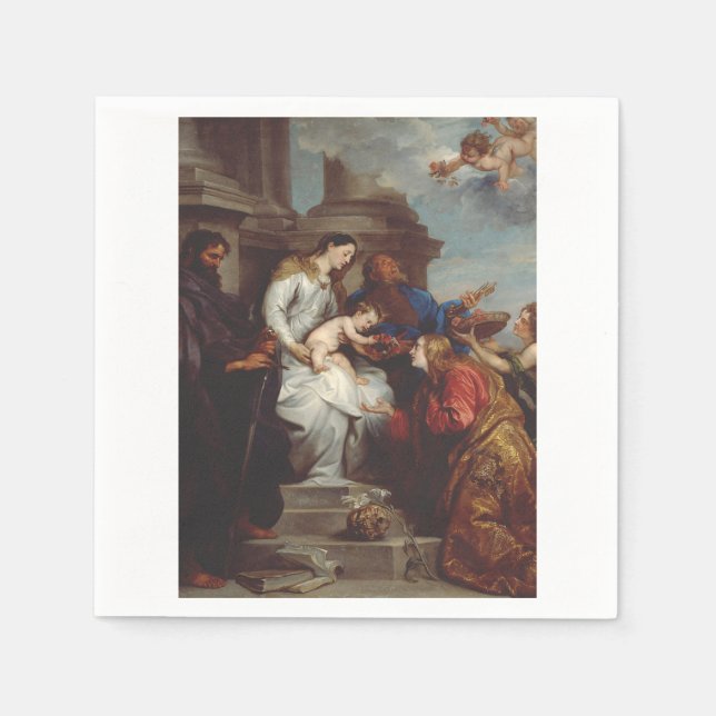 Koronation av Saint Rosalia av Anthony van Dyck Pappersservett (Framsidan)