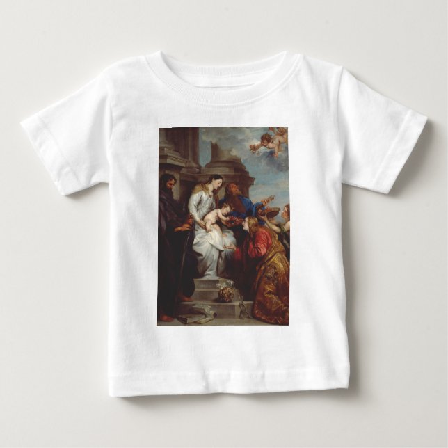 Koronation av Saint Rosalia av Anthony van Dyck T Shirt (Framsida)