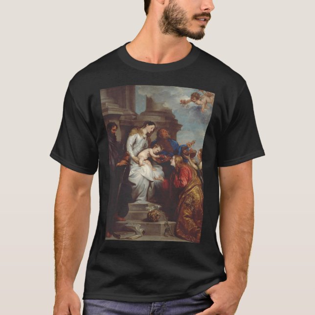 Koronation av Saint Rosalia av Anthony van Dyck T Shirt (Framsida)
