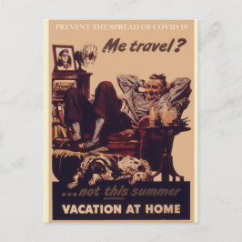 Koronavirus Vintage Retro Staycation - fortsätt Sä Vykort