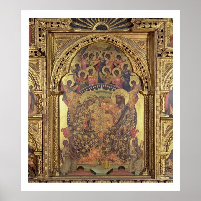 Koronering av jungfrun (uppgift om polyptych) poster (Framsidan)