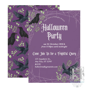 Korpar Halloweenfest Inbjudan i Lila