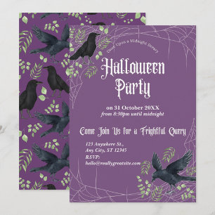 Korpar Halloweenfest Inbjudan i Lila