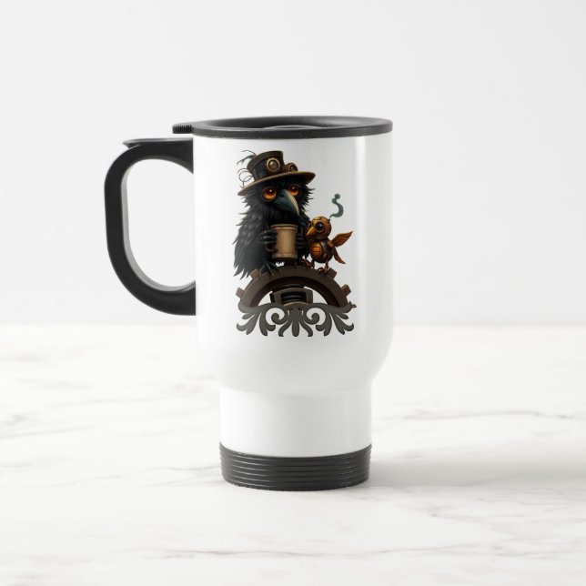 Korpen driven av kaffe resemugg (Vänster)