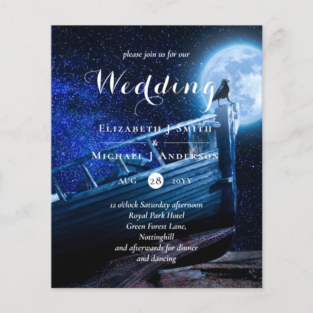 Korpen i Moonlight Mörk Himlar Goth Bröllop Inv. (Framsida)