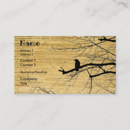 Korpen på Träd med träbakgrund Visitkort