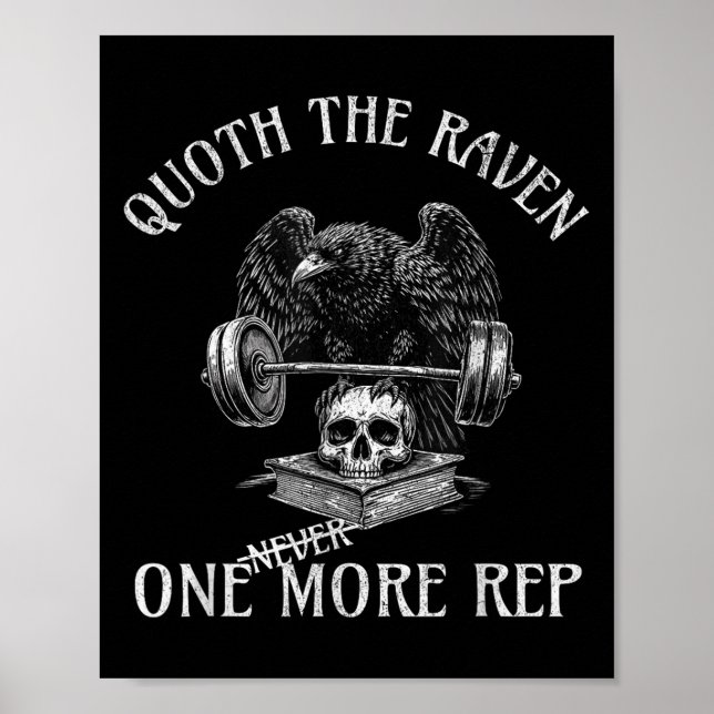 Korpen Säger En Reps Mer Rolig Gotisk Träning  Poster (Framsidan)