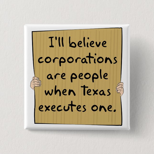 Korporationer är folk när Texas Excutes en Knapp (Framsida)