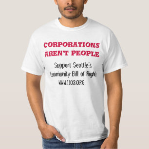 Korporationer är inte folk, www.i103.org tee shirt