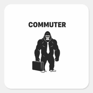 Korporativ djungel: Muskulös gorilla pendlare Fyrkantigt Klistermärke