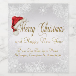 Korportiösa etiketter för julstämningen Vin Flaska