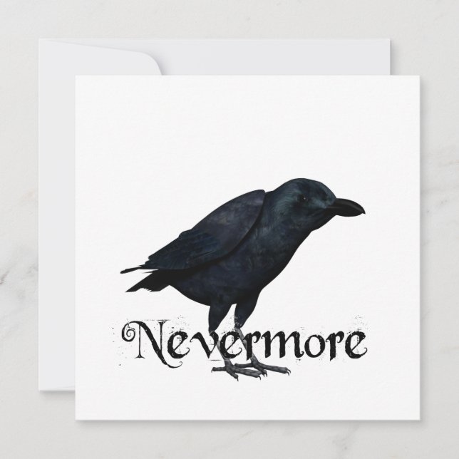 korpsvart 3D Nevermore Inbjudningar (Framsida)