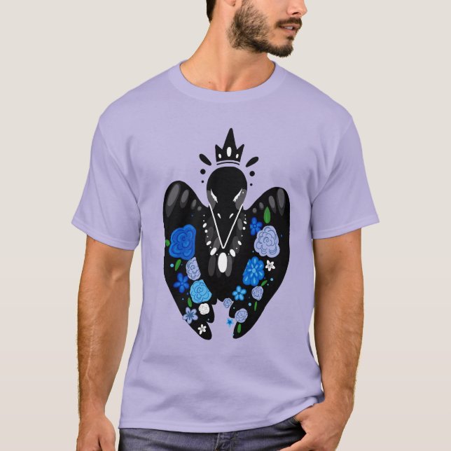 Korpsvart blommigt tee shirt (Framsida)