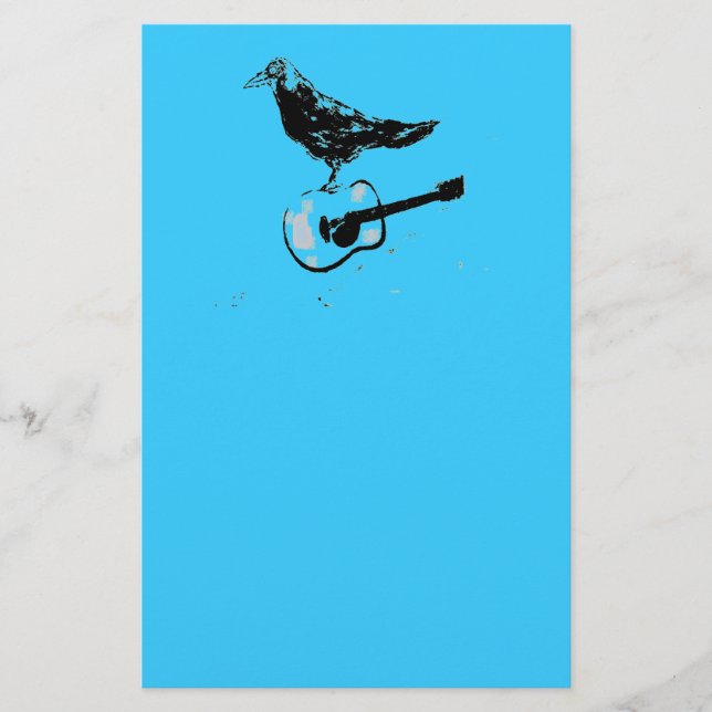 korpsvart gitarrsång brevpapper (Framsida)