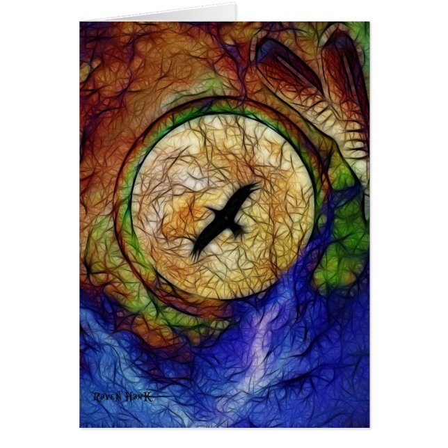 Korpsvart hök hälsningskort (Framsidan)