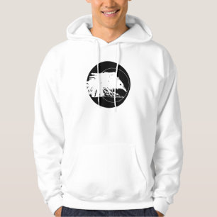 Korpsvart Hoodie för vit