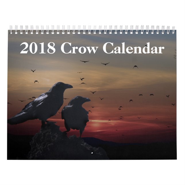 Korpsvart kalender för 2018 kråka (Omslag)
