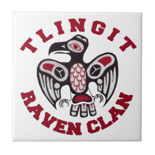 Korpsvart klan för Tlingit Kakelplatta