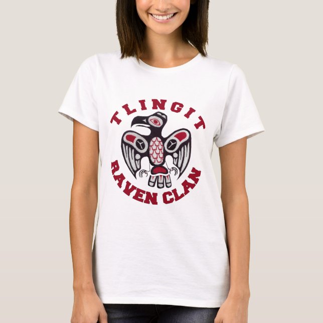Korpsvart klan för Tlingit Tee Shirt (Framsida)
