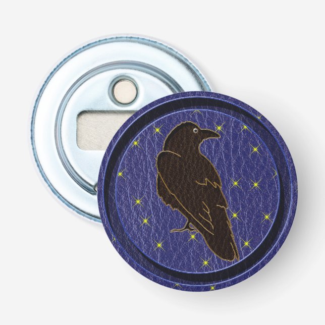 Korpsvart Läder-Look indianZodiac Flasköppnare (Framsidan)