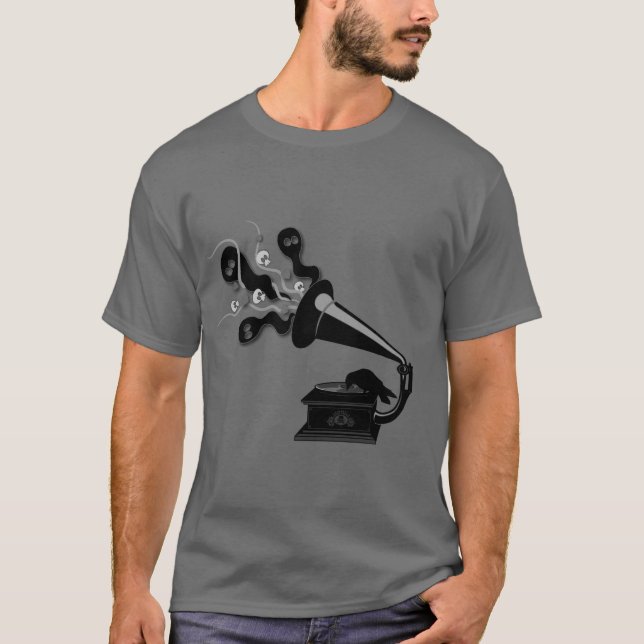 Korpsvart leka den Victrola T-tröja Tee Shirt (Framsida)