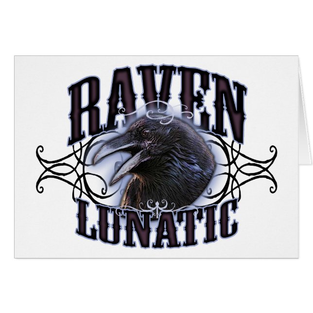 Korpsvart Lunatic Hälsningskort (Framsidan Horizontal)