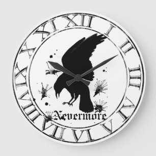 Korpsvart Nevermore Stor Klocka