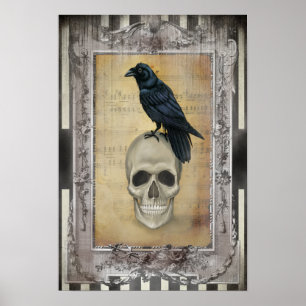 Korpsvart och skalle halloween poster