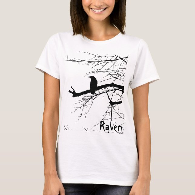 Korpsvart på träd tee shirt (Framsida)
