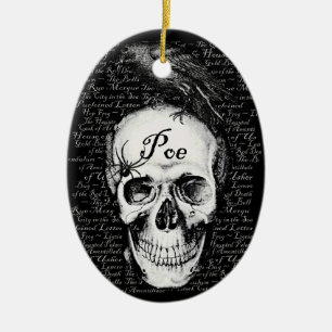 Korpsvart Poe-prydnad Julgransprydnad Keramik