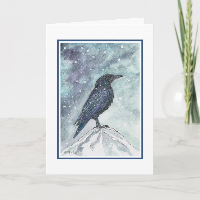 Korpsvart reviderat Yule för snö kort - (Framsida)