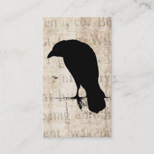 Korpsvart Silhouette - Retro Ravens & kråkor för Visitkort