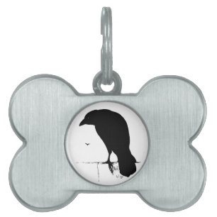 Korpsvart Silhouette - vintage Goth Ravens & gal ID-bricka Husdjur