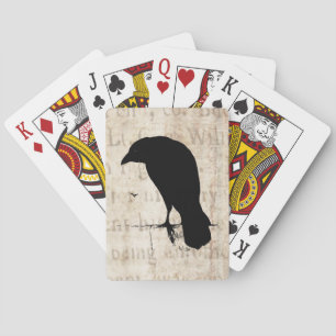 Korpsvart Silhouette - vintagevit Ravens & gal Spelkort