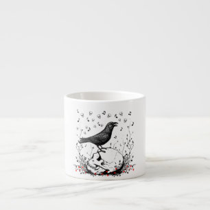 Korpsvart sjungasång av död på skalleillustrati espressomugg
