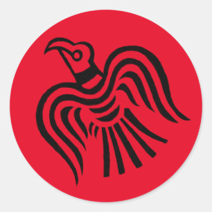 Korpsvart symbol för Viking baner Runt Klistermärke