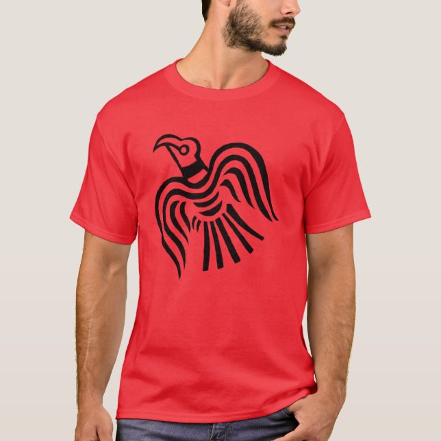 Korpsvart symbol för Viking baner T Shirt (Framsida)
