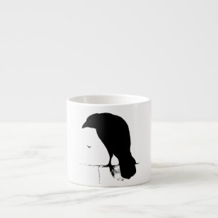 Korpsvart vintage - skräddarsy Goth kråkaRavens Espressomugg