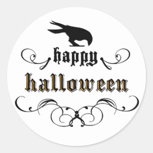 Korpsvarta Halloween - Runt Klistermärke