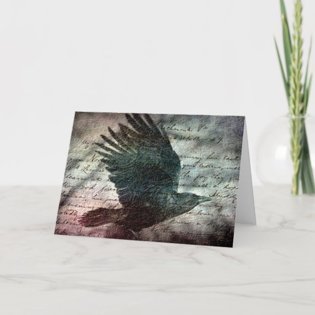 Korpsvarta Poes Grunge, födelsedag Kort (Framsida)