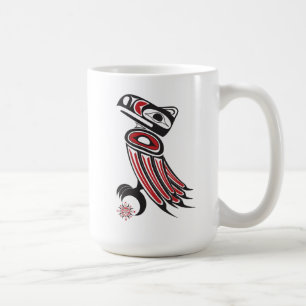 Korpsvarta stölder solen kaffemugg
