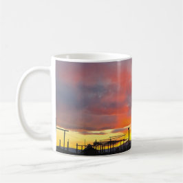 Korral vid solnedgångsmugg kaffemugg