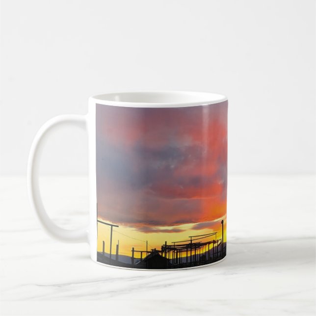 Korral vid solnedgångsmugg kaffemugg (Vänster)