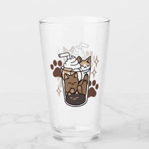Korrekt blandning: Kaffedesign för katt och kaffe Glaskopp