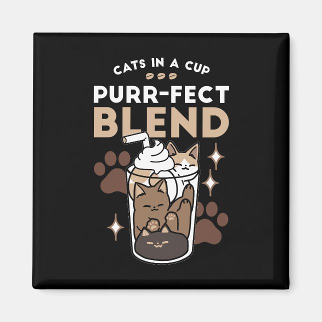 Korrekt blandning: Kaffedesign för katt och kaffe Magnet (Framsidan)