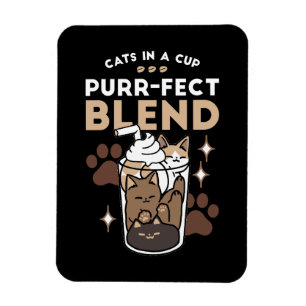 Korrekt blandning: Kaffedesign för katt och kaffe Magnet